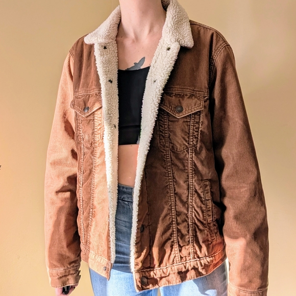 Gap Sherpa Lined Corduroy Jacket Large - Picture 2 of 6